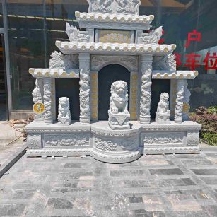 亳州芝麻白中国黑石材套墓 花岗岩墓碑